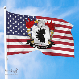 ScotsTee Shop American Gleim Coat of Arms on American Flag U.S. Flag