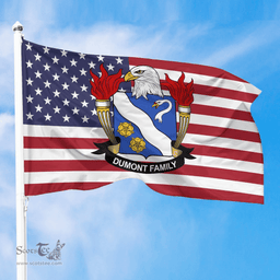 ScotsTee Shop American Dumont Coat of Arms on American Flag U.S. Flag
