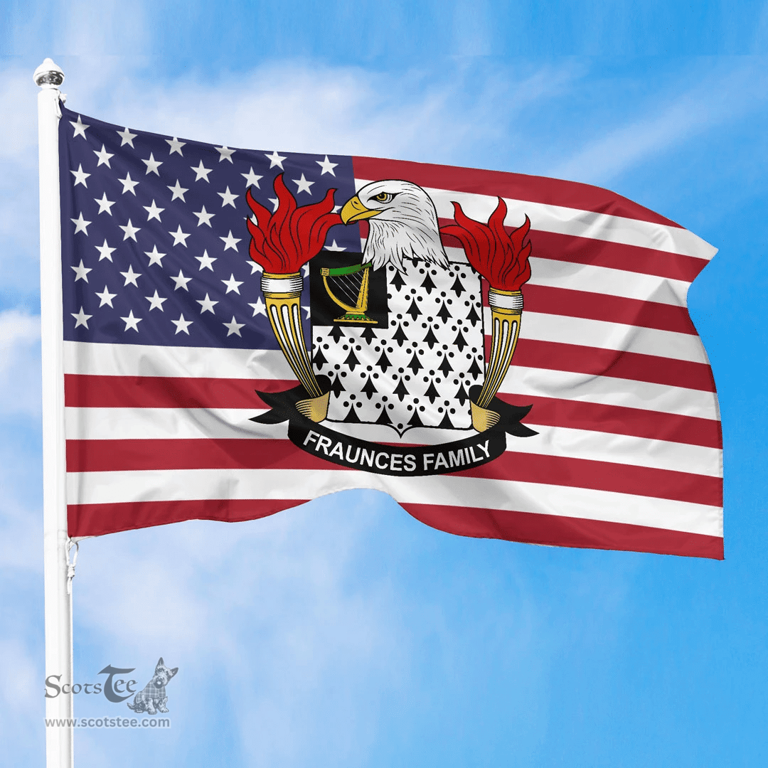 ScotsTee Shop American Fraunces Coat of Arms on American Flag U.S. Flag