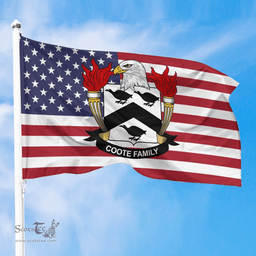 ScotsTee Shop American Coote Coat of Arms on American Flag U.S. Flag
