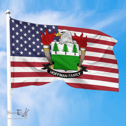 ScotsTee Shop American Hoffman Coat of Arms on American Flag U.S. Flag