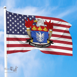 ScotsTee Shop American Middlecott Coat of Arms on American Flag U.S. Flag