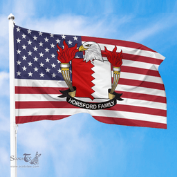 ScotsTee Shop American Horsford Coat of Arms on American Flag U.S. Flag