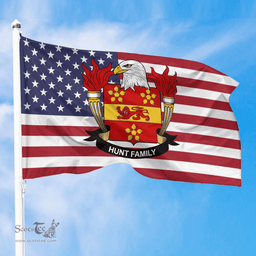 ScotsTee Shop American Hunt Coat of Arms on American Flag U.S. Flag