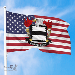 ScotsTee Shop American Kimball Coat of Arms on American Flag U.S. Flag