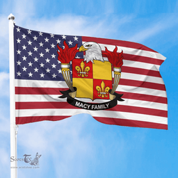 ScotsTee Shop American Macy Coat of Arms on American Flag U.S. Flag