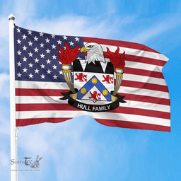 ScotsTee Shop American Hull Coat of Arms on American Flag U.S. Flag