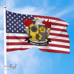 ScotsTee Shop American Simmons Coat of Arms on American Flag U.S. Flag
