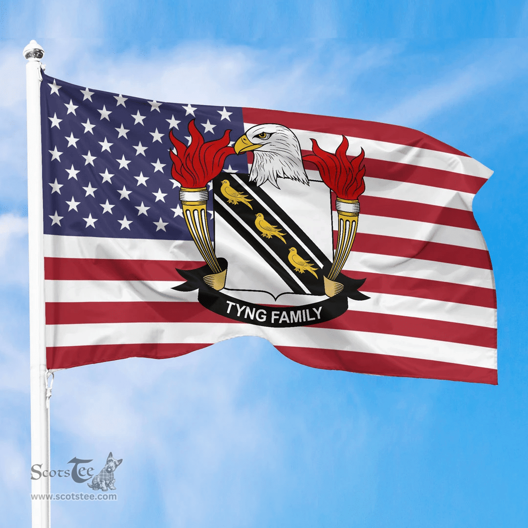 ScotsTee Shop American Tyng Coat of Arms on American Flag U.S. Flag