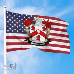 ScotsTee Shop American White Coat of Arms on American Flag U.S. Flag
