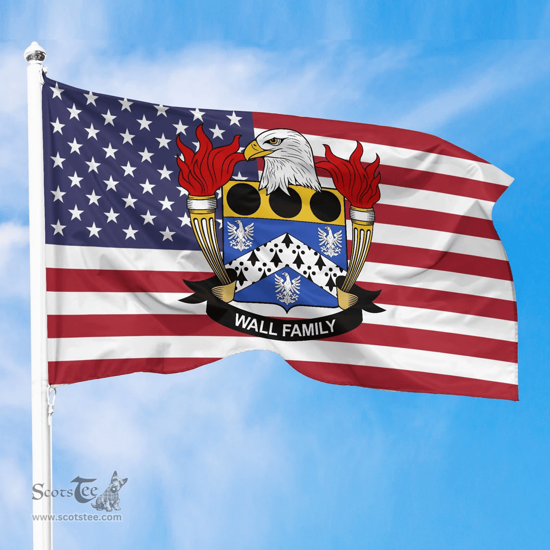 ScotsTee Shop American Wall Coat of Arms on American Flag U.S. Flag