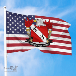 ScotsTee Shop American Whitehouse Coat of Arms on American Flag U.S. Flag