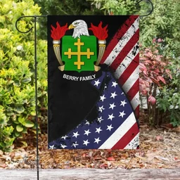 American Berry Coat of Arms on American Flag U.S. Flag Garden Flag/ House Flag