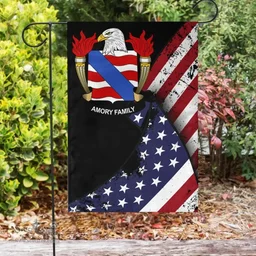 American Amory Coat of Arms on American Flag U.S. Flag Garden Flag/ House Flag