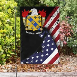 American Bancroft Coat of Arms on American Flag U.S. Flag Garden Flag/ House Flag
