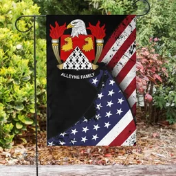 American Alleyne Coat of Arms on American Flag U.S. Flag Garden Flag/ House Flag