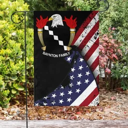 American Baynton Coat of Arms on American Flag U.S. Flag Garden Flag/ House Flag
