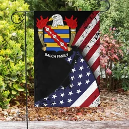 American Balch Coat of Arms on American Flag U.S. Flag Garden Flag/ House Flag