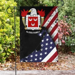 American Alden Coat of Arms on American Flag U.S. Flag Garden Flag/ House Flag