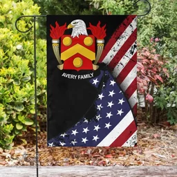 American Avery Coat of Arms on American Flag U.S. Flag Garden Flag/ House Flag
