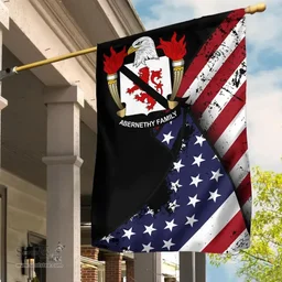 American Abernethy Coat of Arms on American Flag U.S. Flag Garden Flag/ House Flag