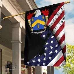 American Bowdoin Coat of Arms on American Flag U.S. Flag Garden Flag/ House Flag