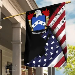 American Bullard Coat of Arms on American Flag U.S. Flag Garden Flag/ House Flag