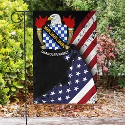 American Chandler Coat of Arms on American Flag U.S. Flag Garden Flag/ House Flag