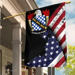American Chandler Coat of Arms on American Flag U.S. Flag Garden Flag/ House Flag
