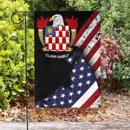 American Clapp Coat of Arms on American Flag U.S. Flag Garden Flag/ House Flag