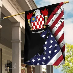 American Clapp Coat of Arms on American Flag U.S. Flag Garden Flag/ House Flag