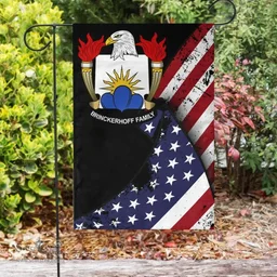 American Brinckerhoff Coat of Arms on American Flag U.S. Flag Garden Flag/ House Flag