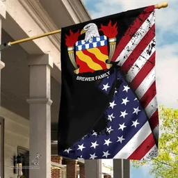 American Brewer Coat of Arms on American Flag U.S. Flag Garden Flag/ House Flag