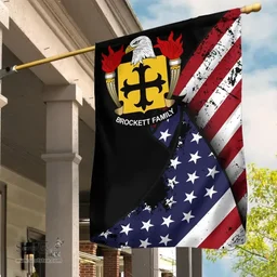 American Brockett Coat of Arms on American Flag U.S. Flag Garden Flag/ House Flag