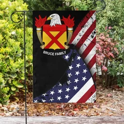 American Bruce Coat of Arms on American Flag U.S. Flag Garden Flag/ House Flag