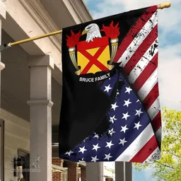 American Bruce Coat of Arms on American Flag U.S. Flag Garden Flag/ House Flag