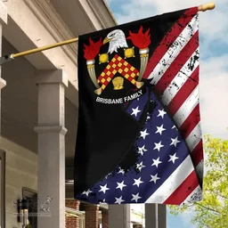 American Brisbane Coat of Arms on American Flag U.S. Flag Garden Flag/ House Flag
