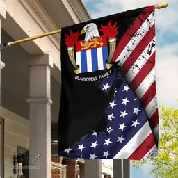 American Blackwell Coat of Arms on American Flag U.S. Flag Garden Flag/ House Flag