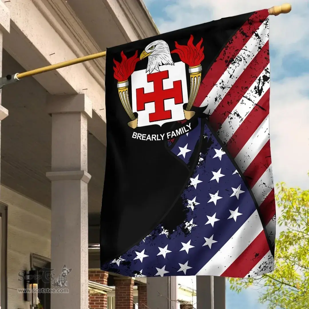 American Brearly Coat of Arms on American Flag U.S. Flag Garden Flag/ House Flag