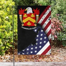 American Chamberlain Coat of Arms on American Flag U.S. Flag Garden Flag/ House Flag
