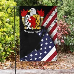 American Blodgett Coat of Arms on American Flag U.S. Flag Garden Flag/ House Flag