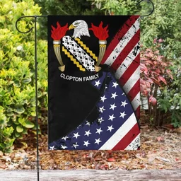 American Clopton Coat of Arms on American Flag U.S. Flag Garden Flag/ House Flag