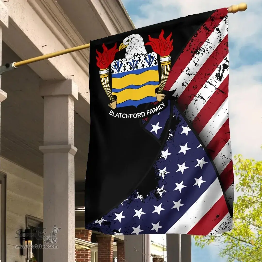 American Blatchford Coat of Arms on American Flag U.S. Flag Garden Flag/ House Flag