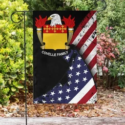 American Covelle Coat of Arms on American Flag U.S. Flag Garden Flag/ House Flag