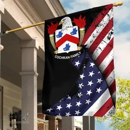 American Cochran Coat of Arms on American Flag U.S. Flag Garden Flag/ House Flag