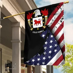 American Cole Coat of Arms on American Flag U.S. Flag Garden Flag/ House Flag