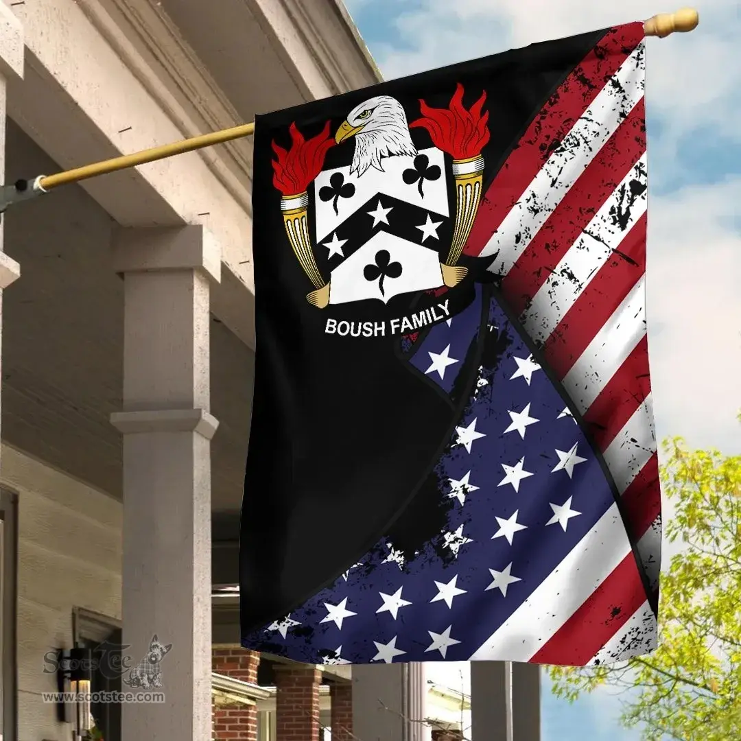 American Boush Coat of Arms on American Flag U.S. Flag Garden Flag/ House Flag