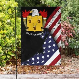 American Colleton Coat of Arms on American Flag U.S. Flag Garden Flag/ House Flag