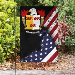 American Bryan Coat of Arms on American Flag U.S. Flag Garden Flag/ House Flag