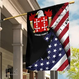 American Chase Coat of Arms on American Flag U.S. Flag Garden Flag/ House Flag